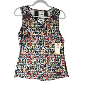 Noble Equestrian NWT Sz M Erin Tank Top Active Geo Swirl/Navy Abstract Geometric